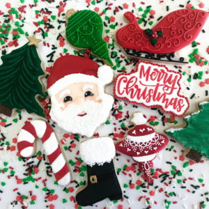 Santa themed cookies for the holidays