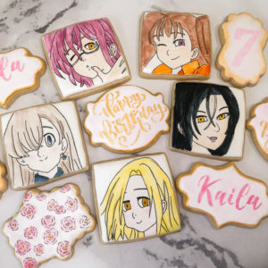 Painted anime cookies