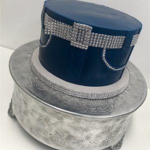Blue jean cake with silver bling