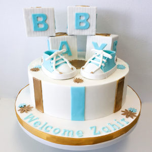 Fondant baby blocks and shoes