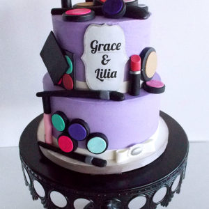 Purple makeup cake