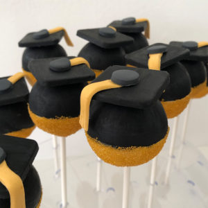 Graduation cap cake pops