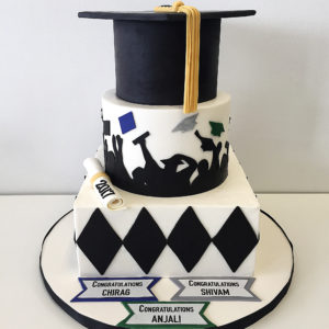Graduation cake for three students