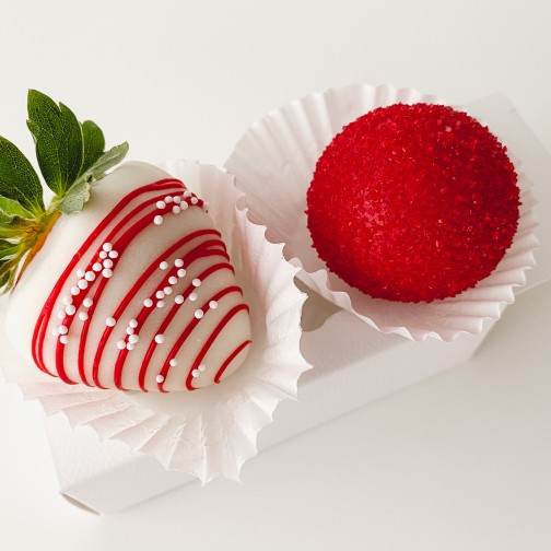 Strawberry and Cake Ball Treat Box