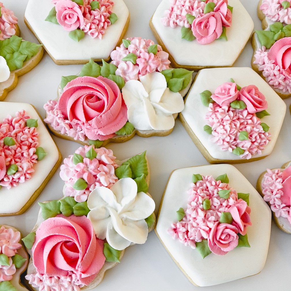 Pink Floral Royal Icing Cookie Class | Pam's Cakes - the Decorating ...