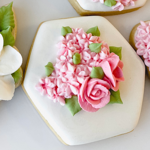 Rose and Hydrangea Cookie